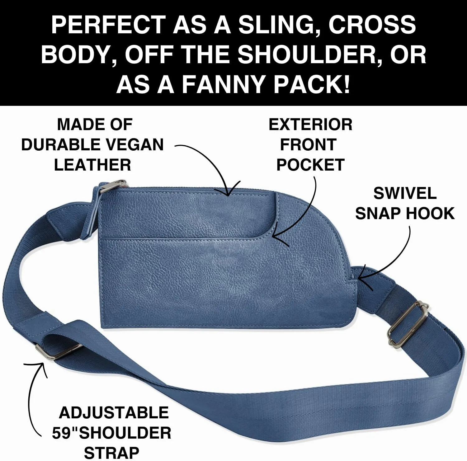 Cell Phone RFID Sling Bag - Touch Screen Women’s Sling Purse Crossbody for Woman (RFID BFF)