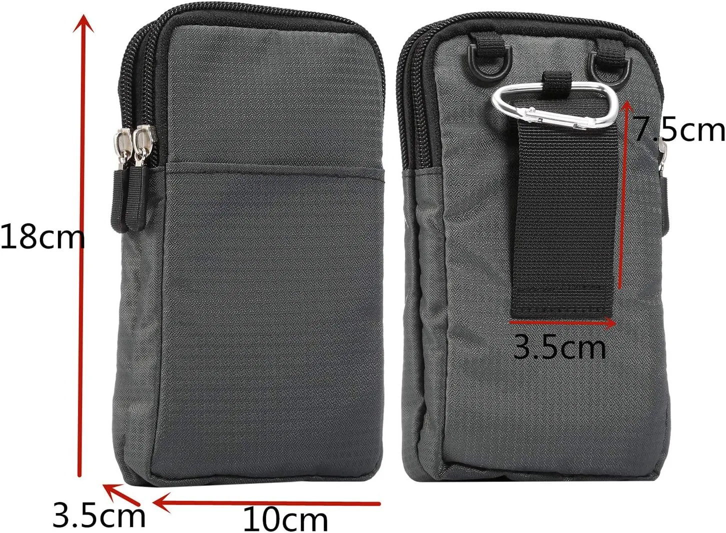 Cellphone Belt Clip Holster Men, Nylon Crossbody Cell Phone Purse, 6.9" Cellphone Belt Case Holder Mens Smartphone Belt Loop Pouch Zipper Pockets for iPhone 15 14 13 12 Pro Max Case 7 8 Plus, Black