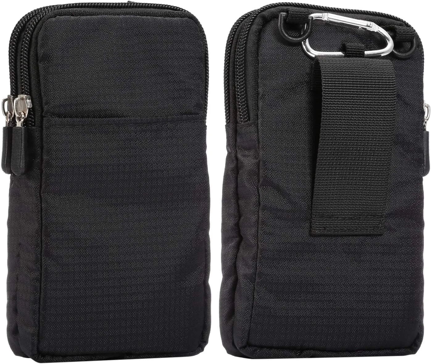 Cellphone Belt Clip Holster Men, Nylon Crossbody Cell Phone Purse, 6.9" Cellphone Belt Case Holder Mens Smartphone Belt Loop Pouch Zipper Pockets for iPhone 15 14 13 12 Pro Max Case 7 8 Plus, Black