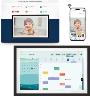 Changingtouch 10.1” Smart Display with Anti-Glare Touchscreen | Google Digital Calendar,Voice Assistant&Home hub | Wall-Mount Digital Picture Frame | Portable TV | Install Google Play Apps