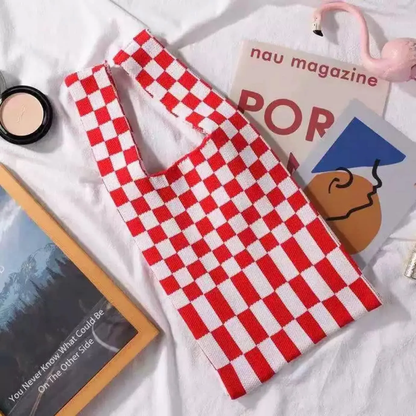 Checkered Flag Tote Bag - Chess, Racing, GroceryBag