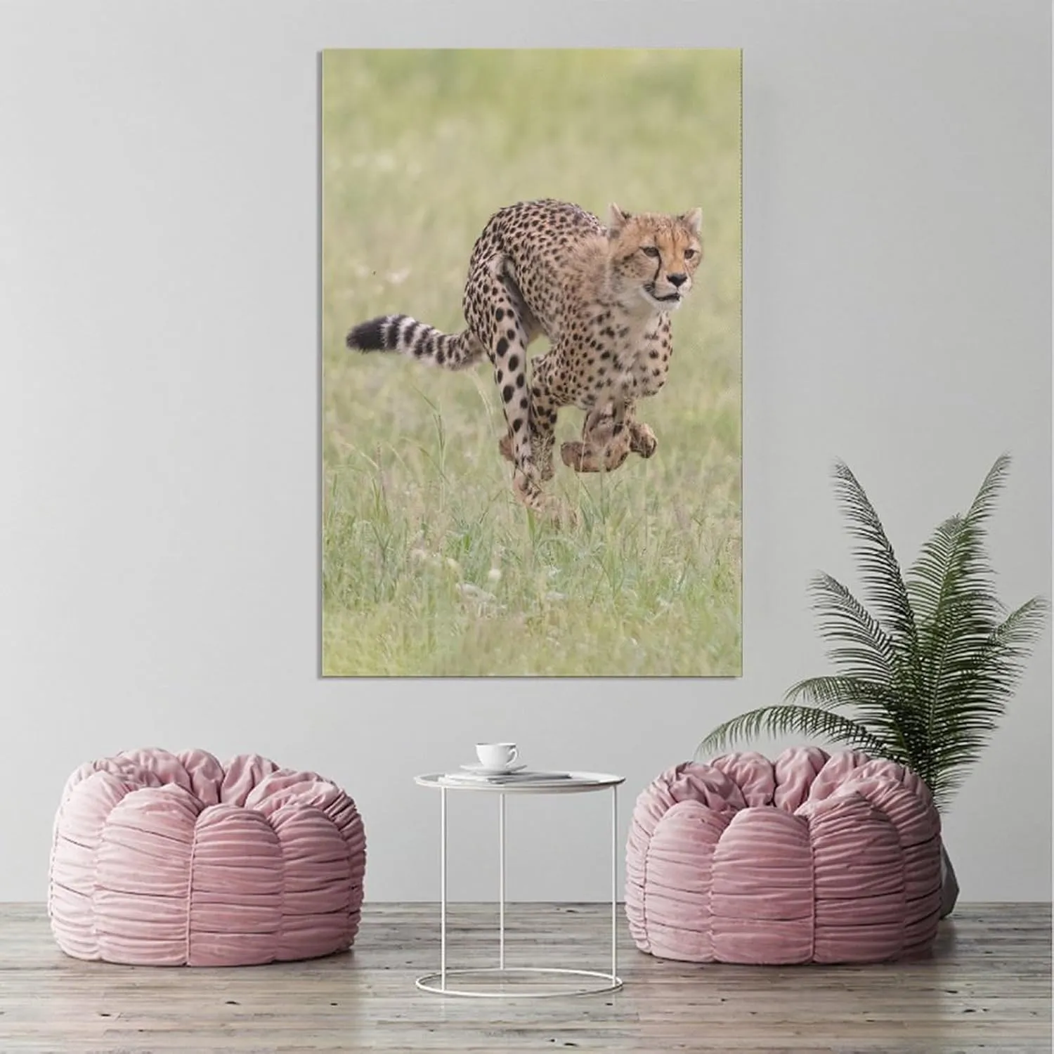 Cheetah Prairie Running Hunting Room Aesthetics Posters Canvas Posters Bedroom Decoration Sports Office Decoration Gifts Wall Art Decoration Printing Posters 16x24inchs(40x60cm)