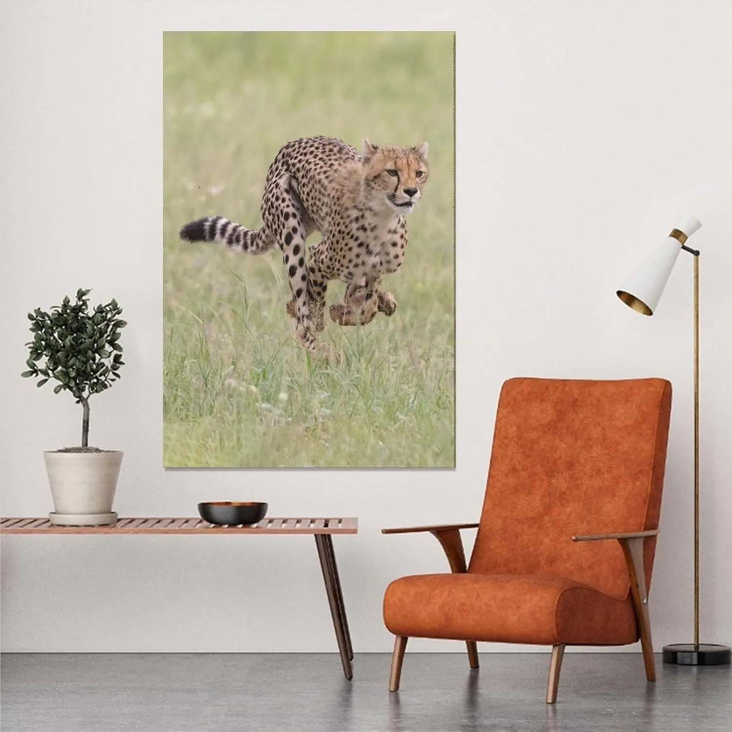 Cheetah Prairie Running Hunting Room Aesthetics Posters Canvas Posters Bedroom Decoration Sports Office Decoration Gifts Wall Art Decoration Printing Posters 16x24inchs(40x60cm)