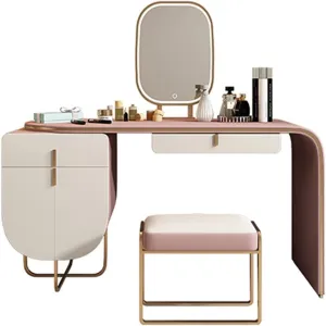 Chests of Drawers Dresser Retractable Dresser with Drawer Makeup Mirror Makeup Stool Makeup Table All in One Set Ladies Makeup Assistant (Color : F)