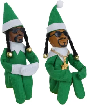 Christmas Elf Doll Ornaments, Handmade ElfDoll Decoration, Hip Hop Doll Christmas Ornaments Plush Doll Toy forChristmas Party Holiday Home Garden Decor(Green)
