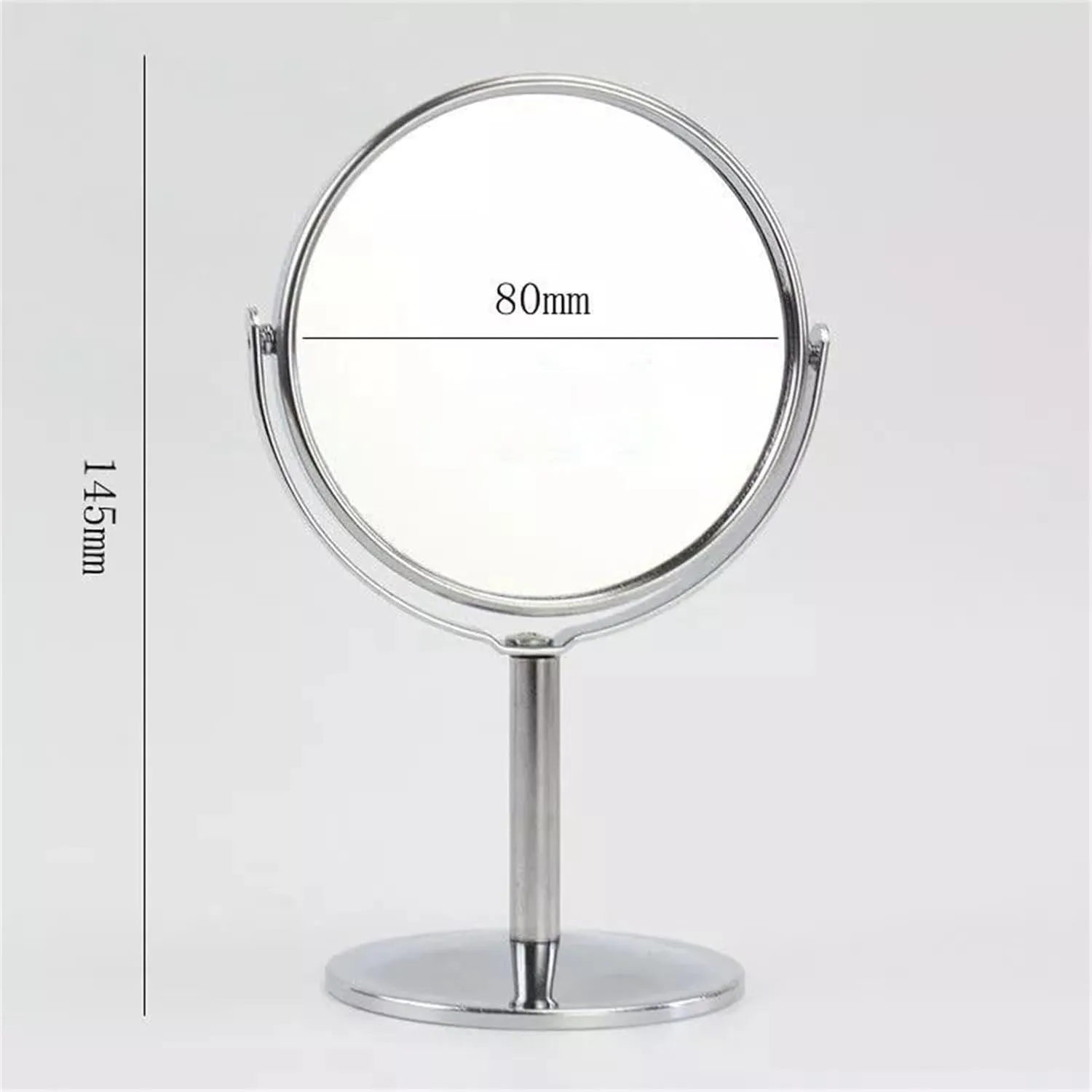 Chrome Tabletop Rotation Makeup Mirror, 1X and 2X Magnification Cosmetic Mirror, Removable Standing Hd Shaving Mirror, Exhibit Beauty Mirror for Countertop,A,3 Inch
