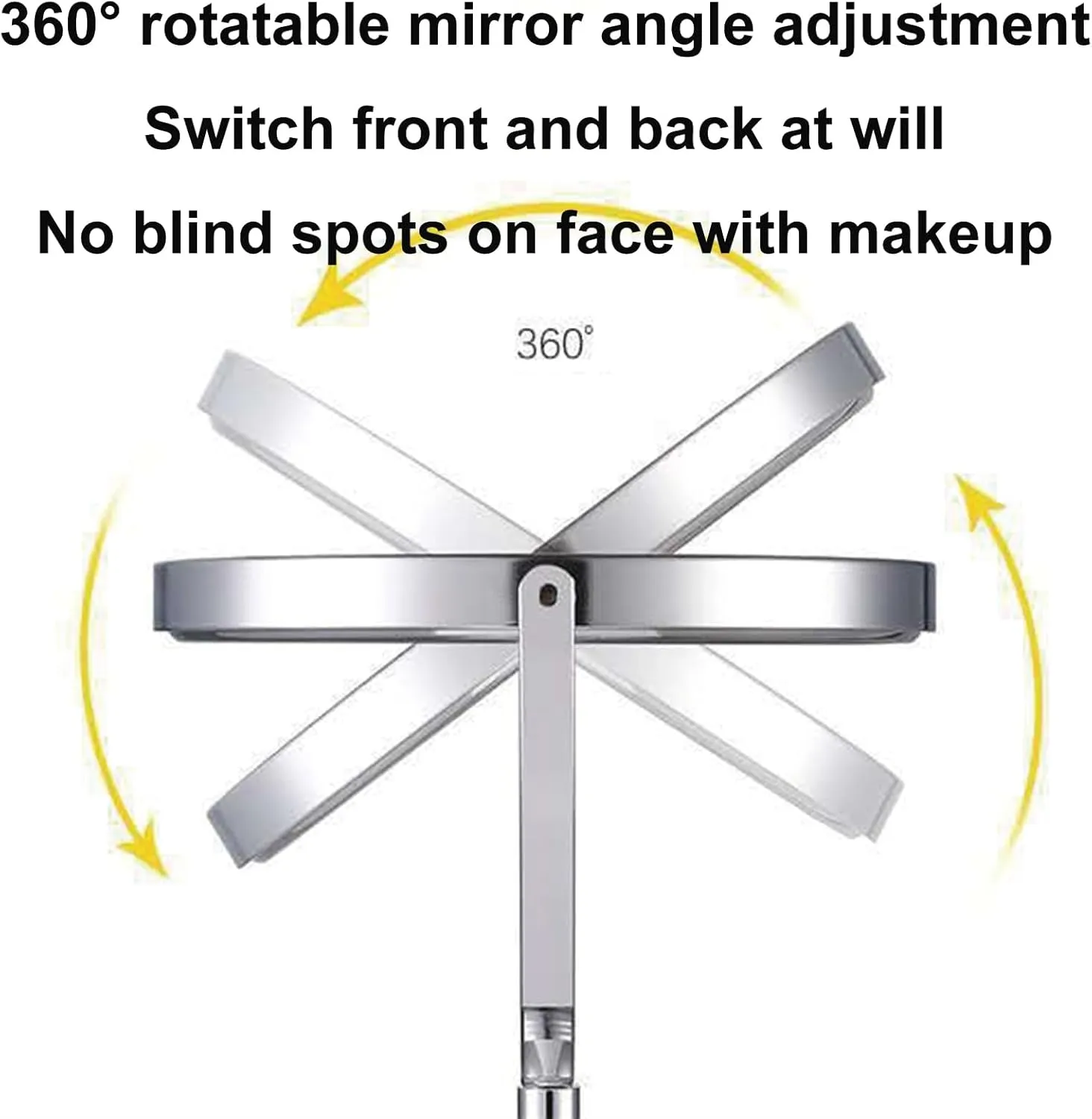 Chrome Tabletop Rotation Makeup Mirror, 1X and 2X Magnification Cosmetic Mirror, Removable Standing Hd Shaving Mirror, Exhibit Beauty Mirror for Countertop,A,3 Inch