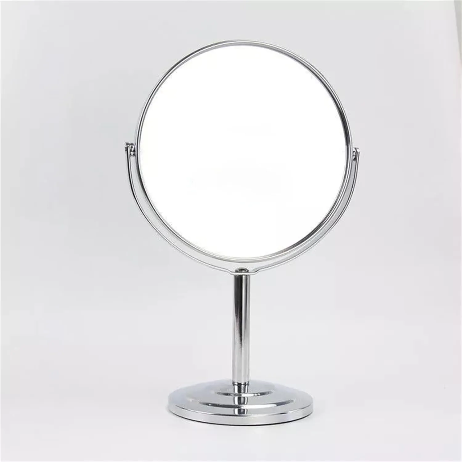 Chrome Tabletop Rotation Makeup Mirror, 1X and 2X Magnification Cosmetic Mirror, Removable Standing Hd Shaving Mirror, Exhibit Beauty Mirror for Countertop,A,3 Inch