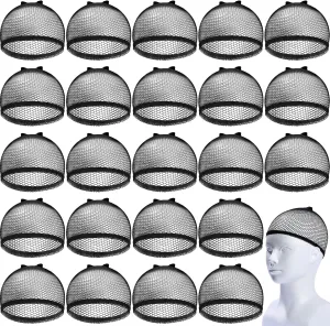 Chuangdi 50 Pcs Mesh Net Stocking Wig Cap Stretchy Nylon Liner Weaving Close End Fishnet Wig Cap for Women Men