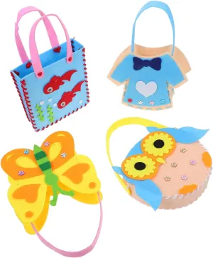 CIMAXIC DIY Children's Bag Material Kit Non-Woven Purse Crafting Kit Hand Sewn Boys and Supplies