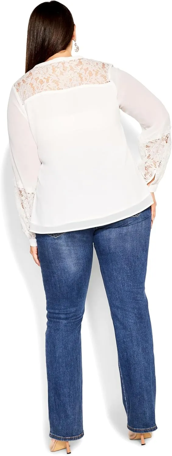 City Chic Women's Mysterious Lace Top