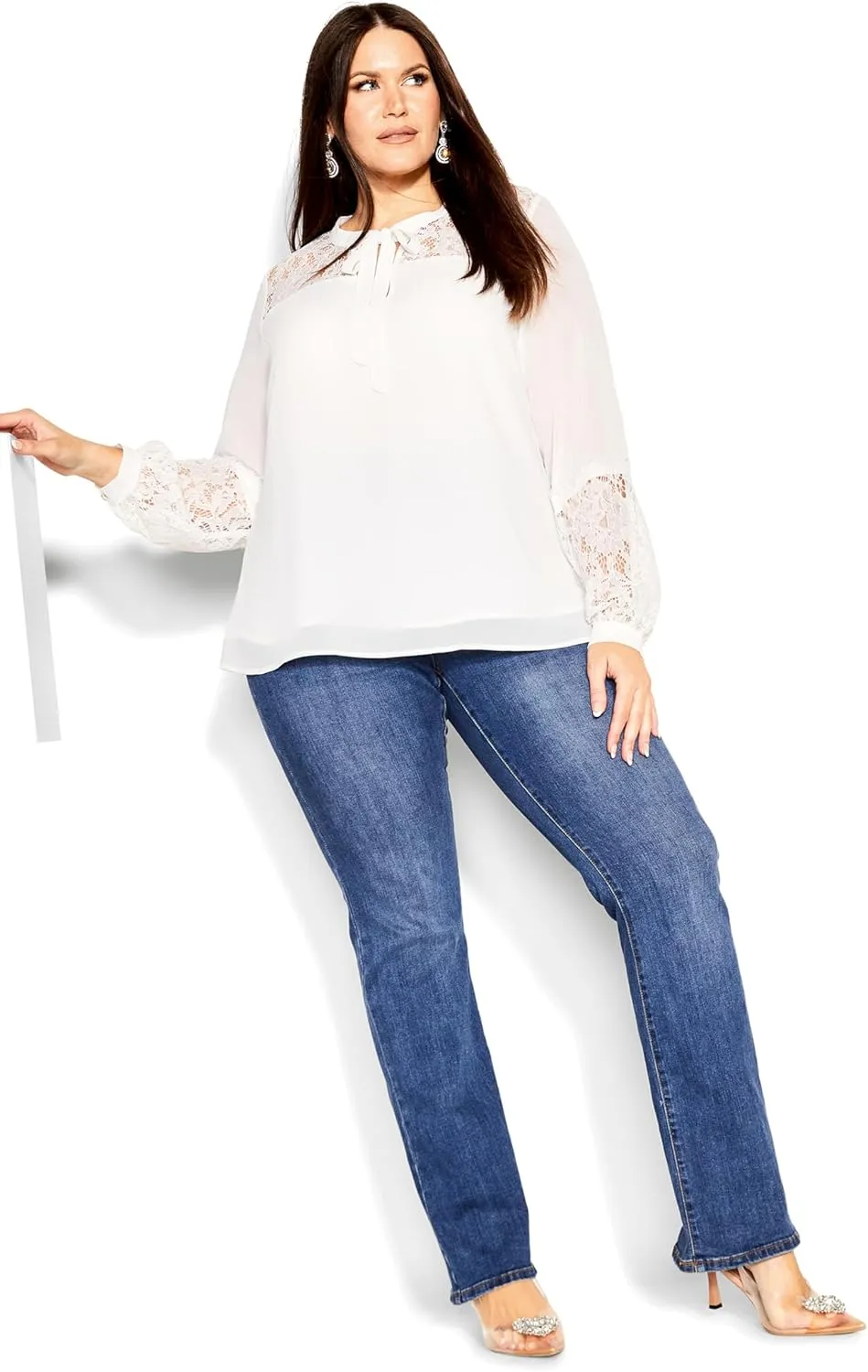 City Chic Women's Mysterious Lace Top