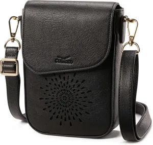 Claasico Crossbody Bag for Women, RFID Phone Purse, Card Slots Coin Pocket w/strap, Phone Holder PU Leather Crossbody Purse
