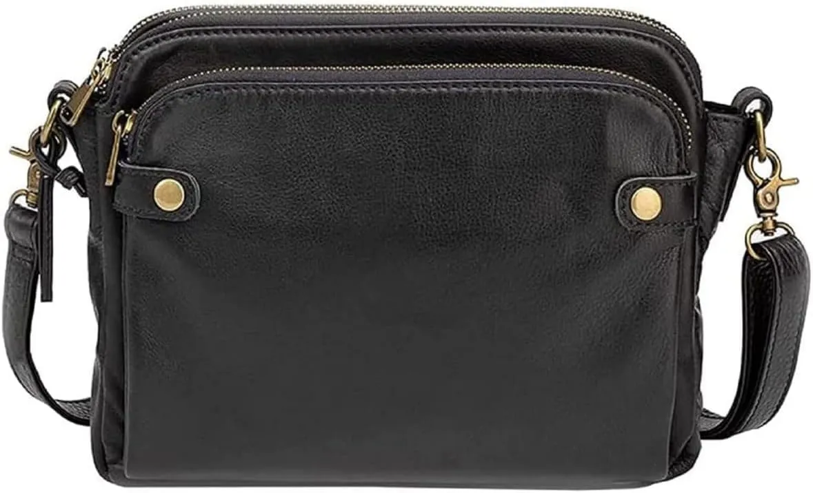 Classic Leather Crossbody Bag for Women with Multiple Compartments & Adjustable Shoulder Strap