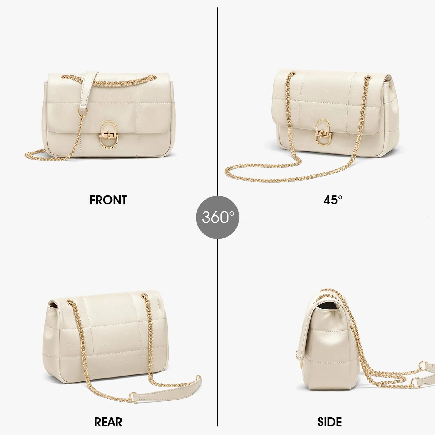 Cnoles Crossbody Bags for Women Fashion Leather Shoulder Bag with Chain Strap Trendy Clutch Purse Satchel Purse Handbag