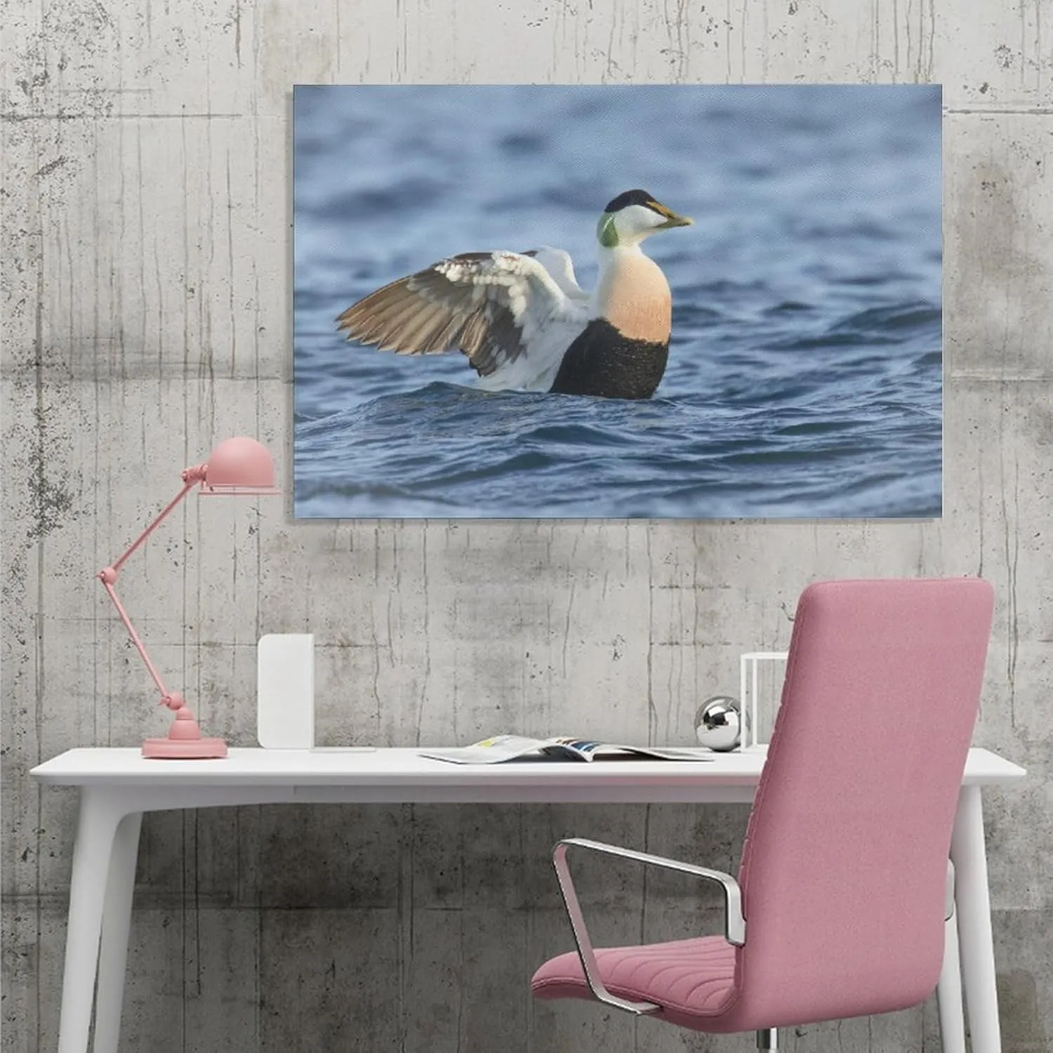Common Eider Waterbird Room Aesthetics Posters Canvas Posters Bedroom Decoration Sports Office Decoration Gifts Wall Art Decoration Printing Posters 16x24inch(40x60cm)