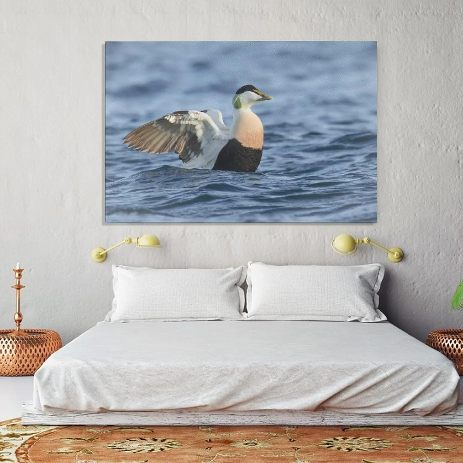 Common Eider Waterbird Room Aesthetics Posters Canvas Posters Bedroom Decoration Sports Office Decoration Gifts Wall Art Decoration Printing Posters 16x24inch(40x60cm)