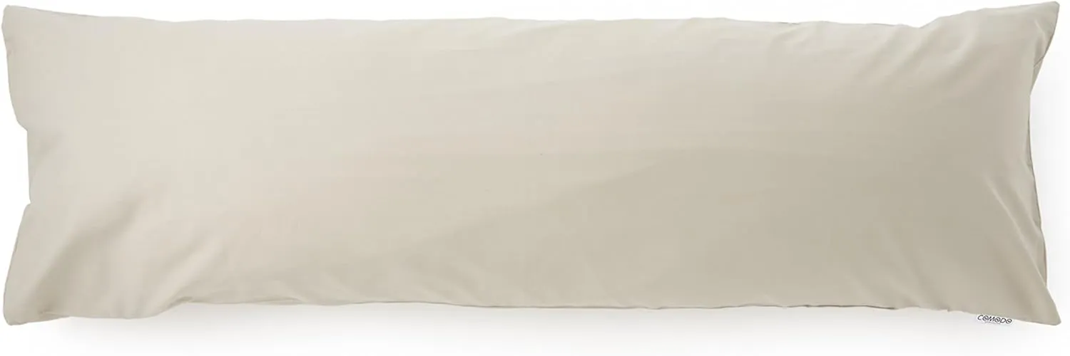 Comodo Original CMC9150R Body Pillow Cover with Zipper 100% Cotton Dakimakura Pillow Case [Made in Japan] (Sand Beige, 20 x 60 inch (150cm x 50cm))