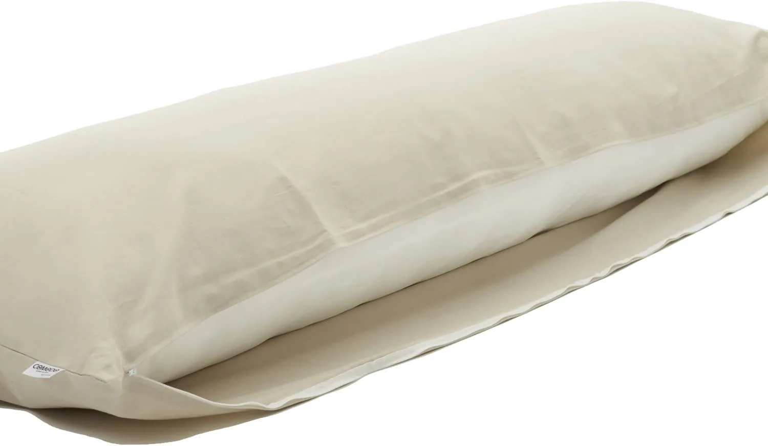 Comodo Original CMC9150R Body Pillow Cover with Zipper 100% Cotton Dakimakura Pillow Case [Made in Japan] (Sand Beige, 20 x 60 inch (150cm x 50cm))