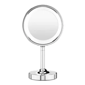 Conair Double-Sided Lighted Makeup Mirror - Lighted Makeup Mirror; 1x/5x magnification; Polished Chrome Finish