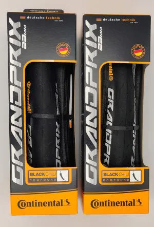 Continental Grand Prix All Rounder Bicycle 700x23 Black Chili Folding Clincher - Pair (2 Tires)