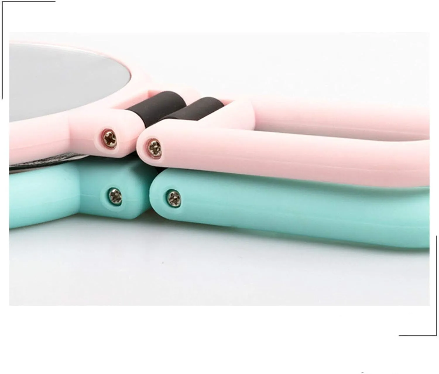 Cosmetic Mirror 10x Makeup Mirror Round Makeup Mirror Portable Handheld Makeup Travel Magnifier Desktop with Handle Makeup Tools Make Up Mirrors(Green)