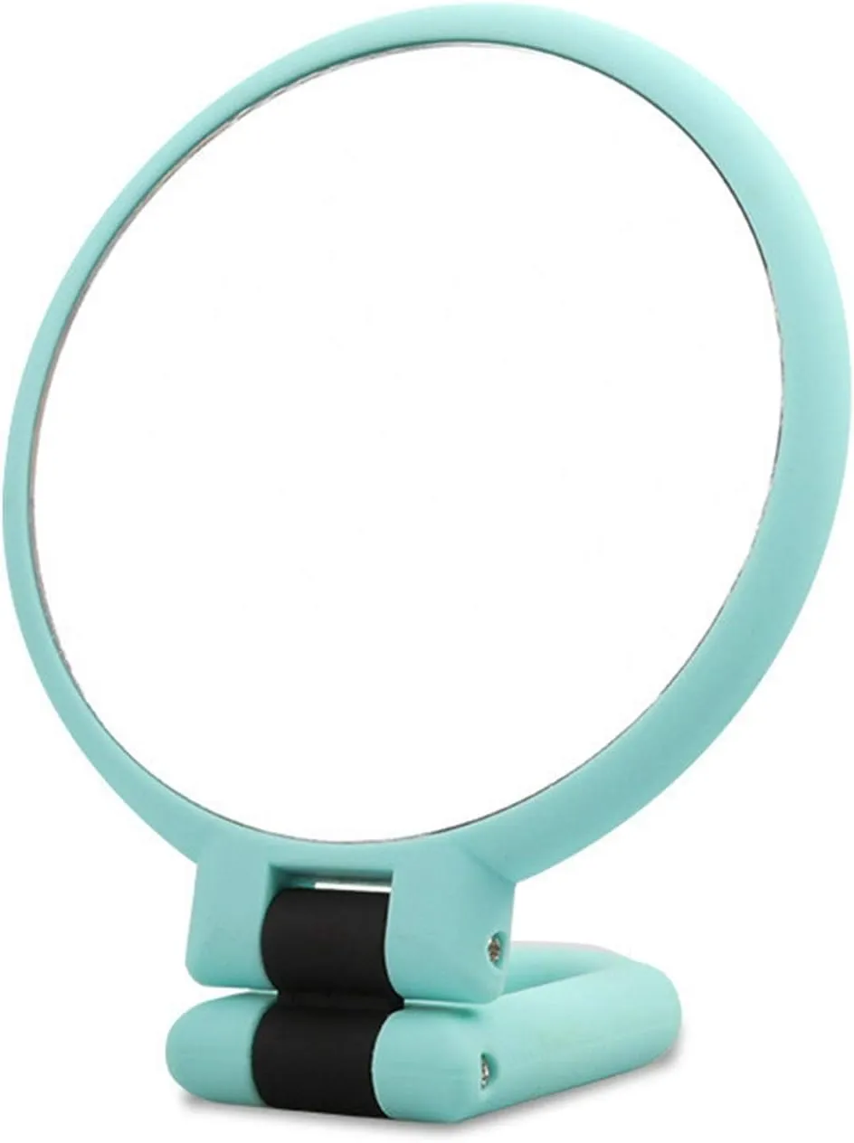 Cosmetic Mirror 10x Makeup Mirror Round Makeup Mirror Portable Handheld Makeup Travel Magnifier Desktop with Handle Makeup Tools Make Up Mirrors(Green)