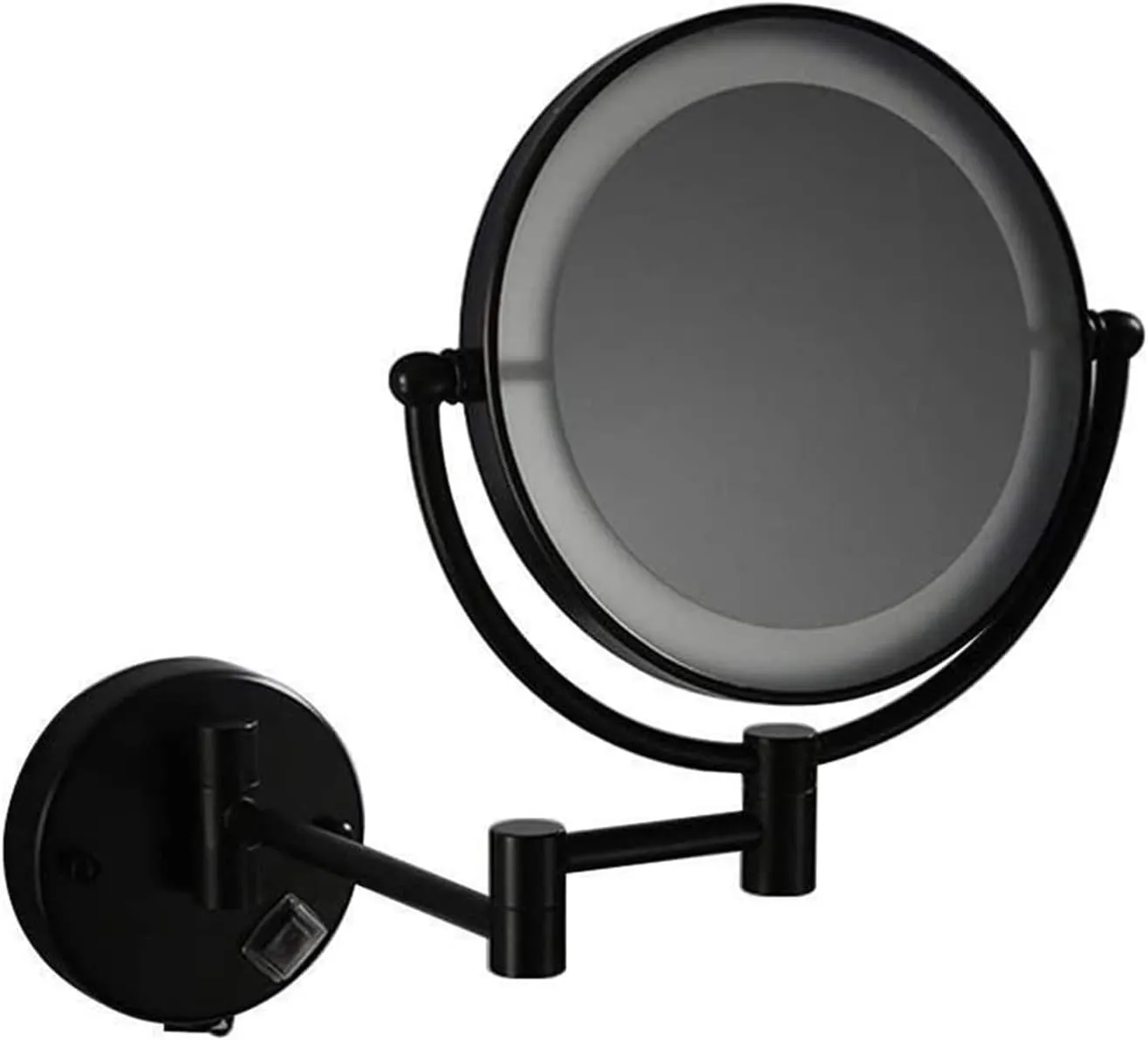 Cosmetic Vanity Mirror Black LE 8 Inch Makeup Mirror ouble 3 Times Magnification with Light Bathroom Telescopic Mirror