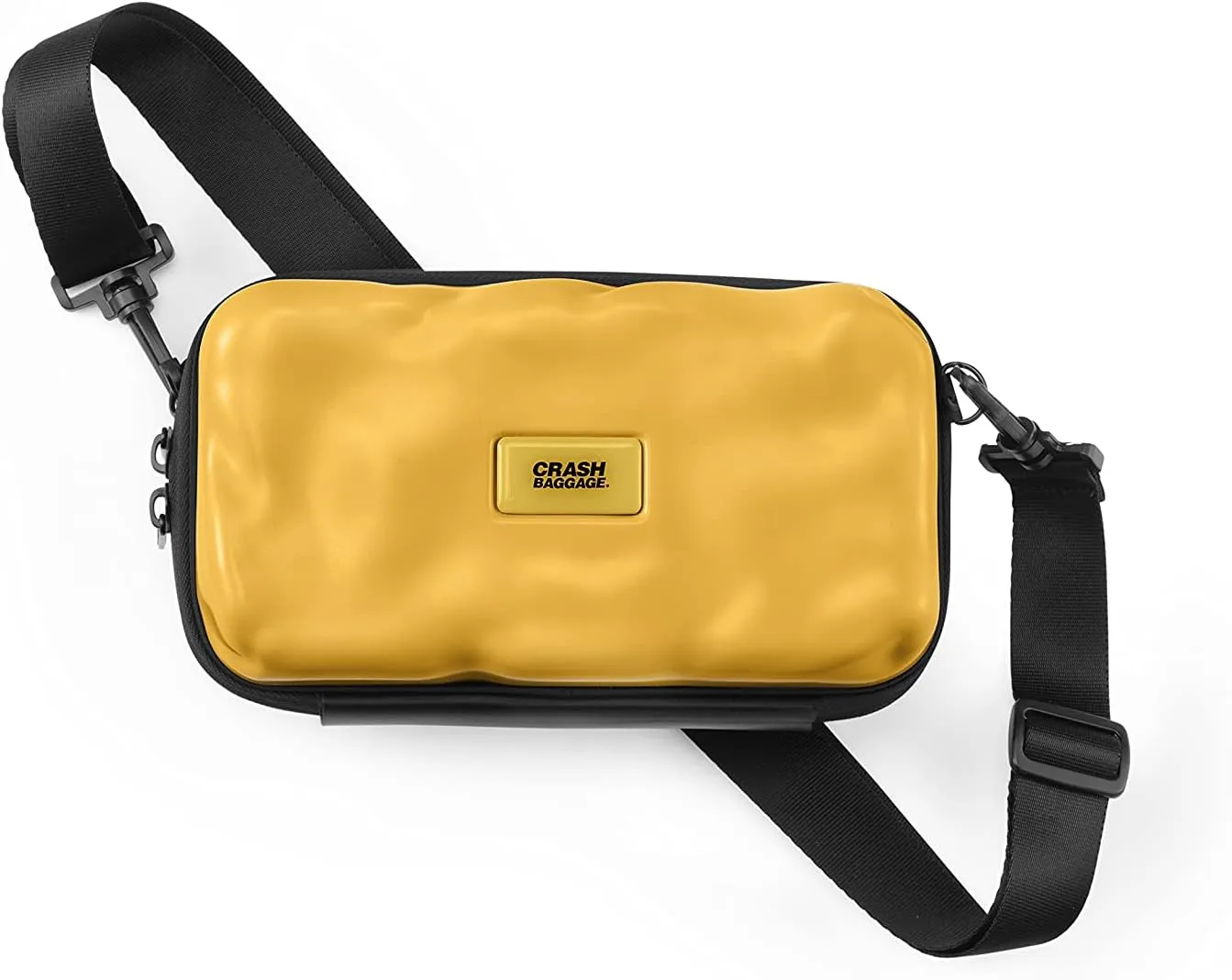 CRASH BAGGAGE Mini Icon Bag - Hardshell Travel Crossbody, Clutch & Sling Bag with Removable Shoulder Strap, Polycarbonate Case, Secure Interior Pocket - Mustard Yellow