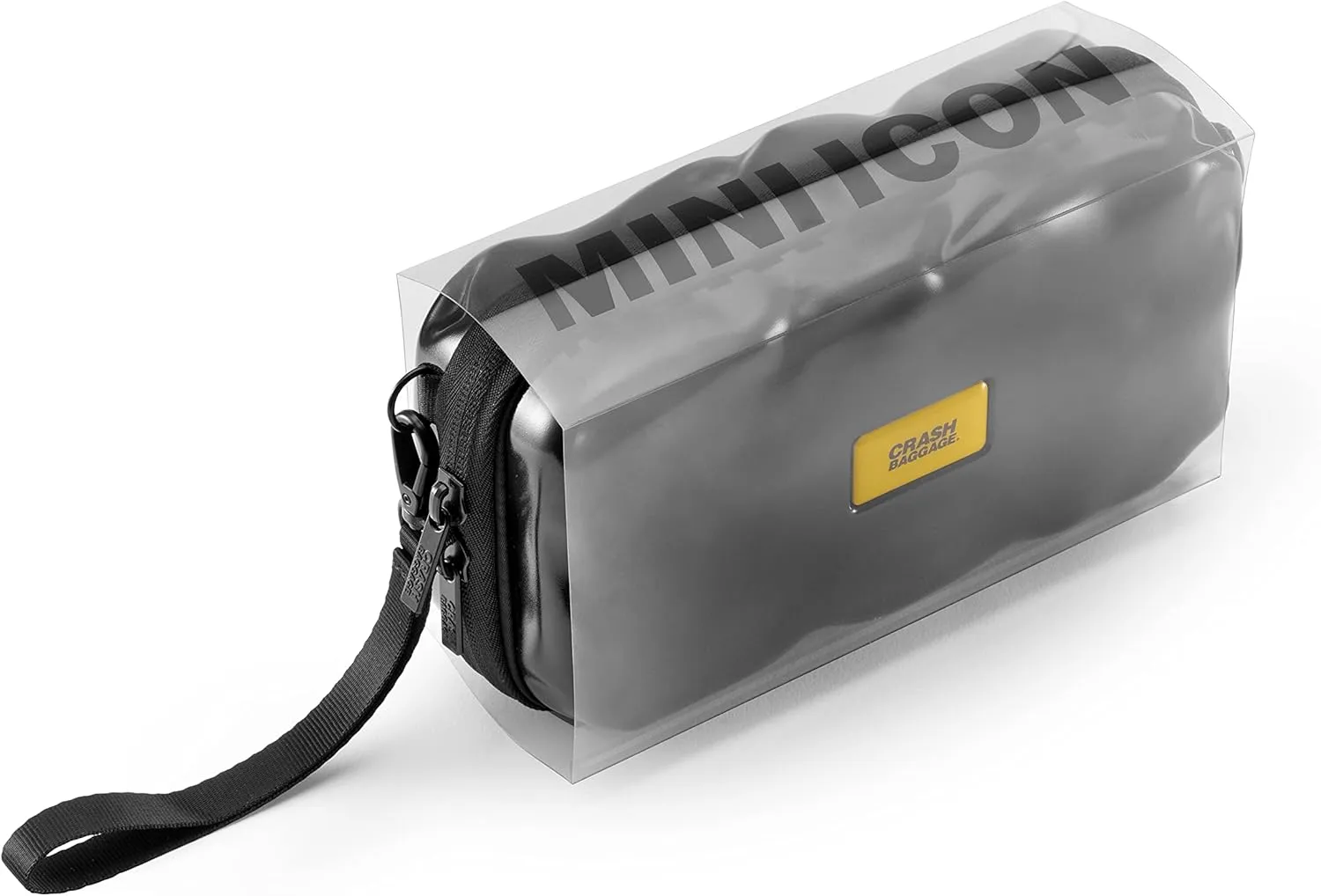 CRASH BAGGAGE Mini Icon Bag - Hardshell Travel Crossbody, Clutch & Sling Bag with Removable Shoulder Strap, Polycarbonate Case, Secure Interior Pocket - Super Black
