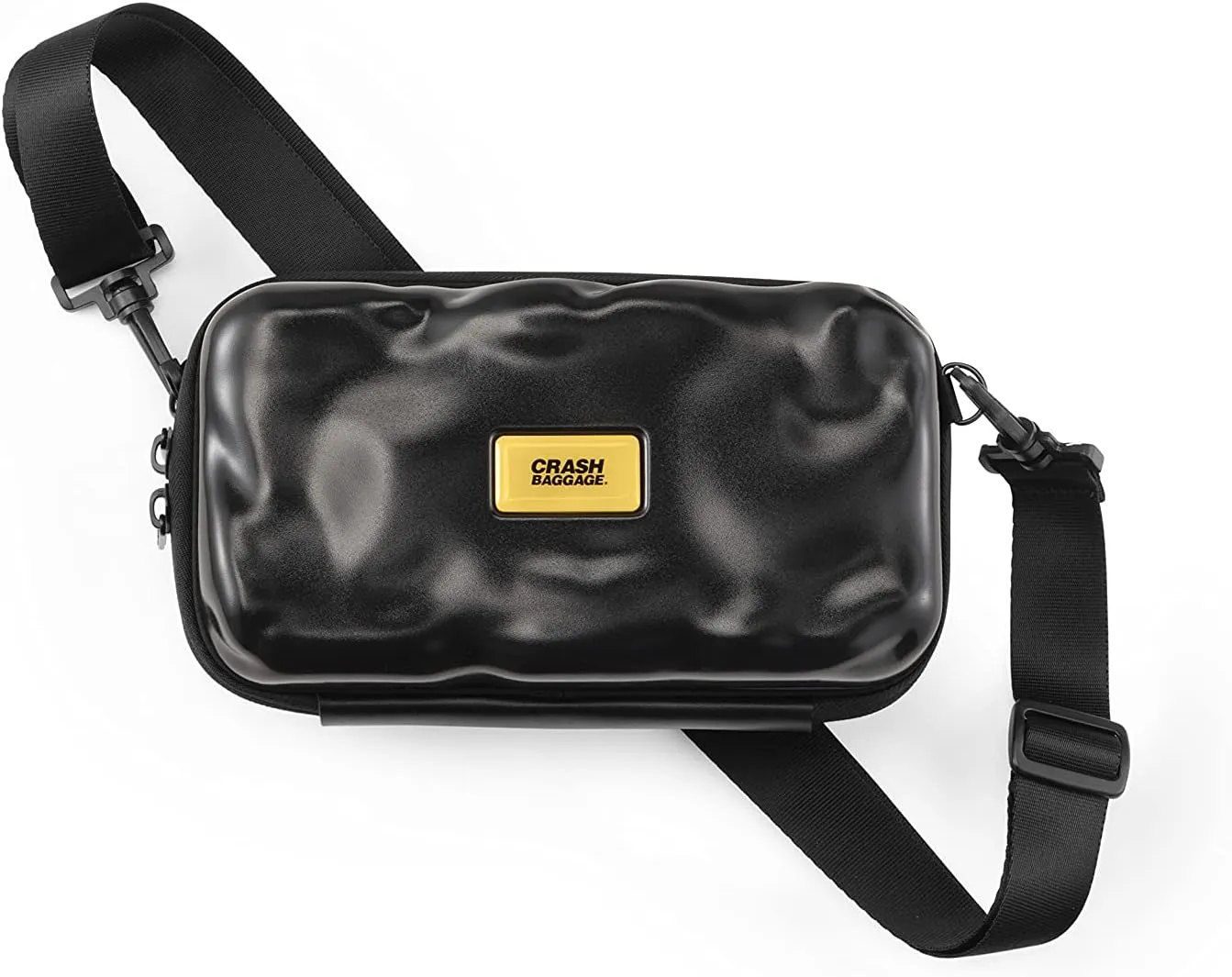CRASH BAGGAGE Mini Icon Bag - Hardshell Travel Crossbody, Clutch & Sling Bag with Removable Shoulder Strap, Polycarbonate Case, Secure Interior Pocket - Super Black