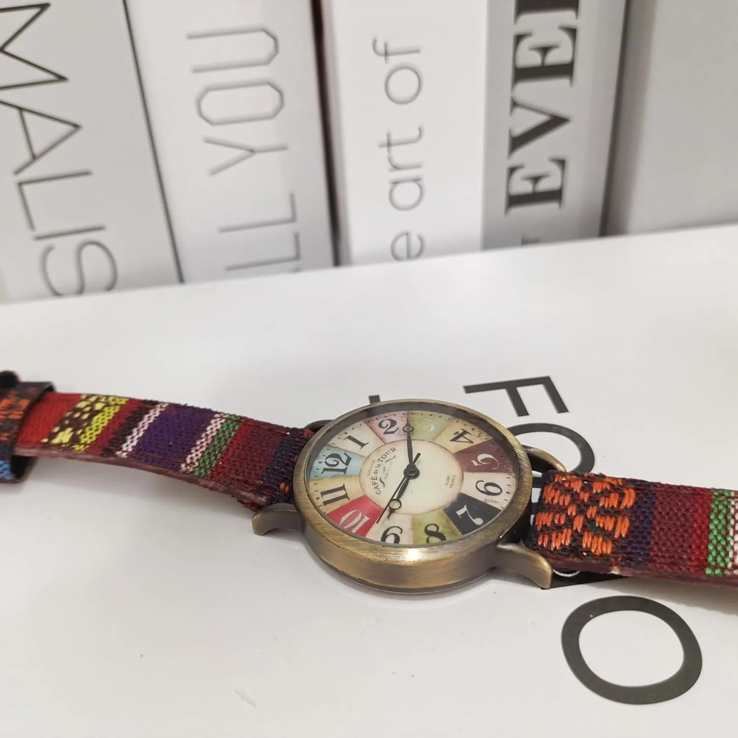 Creative Multicolor Watch for Women Woven Strap Fashion Rainbow Pattern Women's Watches Boho Hippie Watch Casual Style Wonderful Ladies Gift