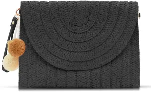 Crossbody Bags for Women, Straw Clutch Purses, Bohemian Handmade Woven Envelope Package
