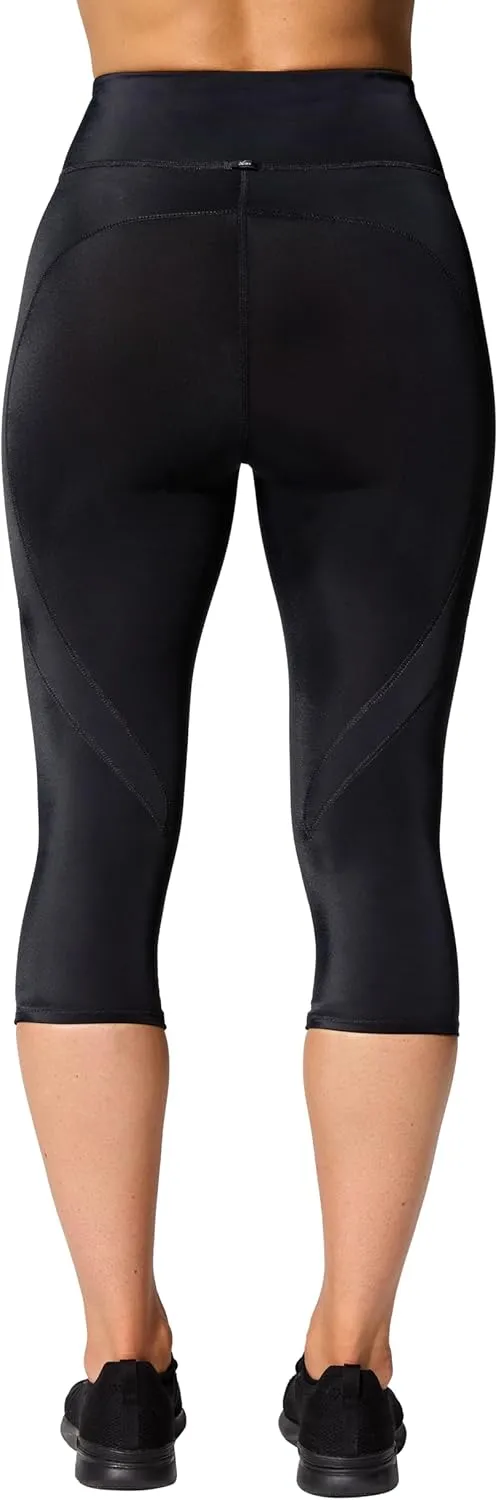CW-X Women's Stabilyx 3.0 Joint Support 3/4 Capri Compression Tight, High-Rise Leggings with Back Phone Pocket for Running