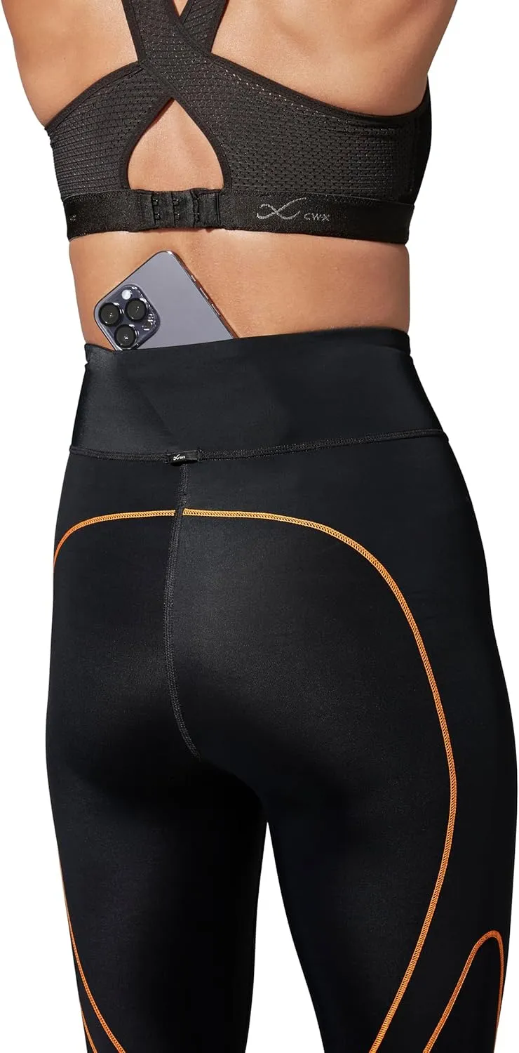 CW-X Women's Stabilyx 3.0 Joint Support 3/4 Capri Compression Tight, High-Rise Leggings with Back Phone Pocket for Running