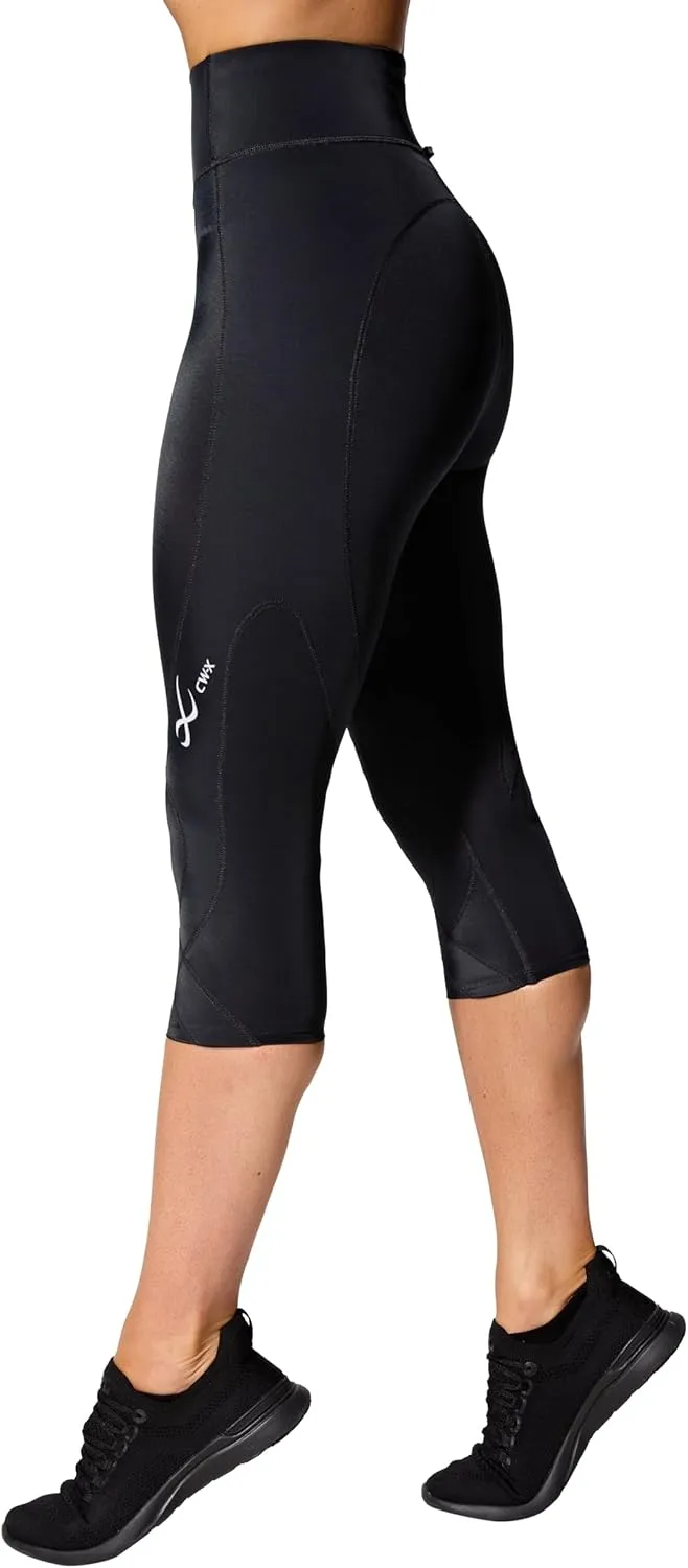 CW-X Women's Stabilyx 3.0 Joint Support 3/4 Capri Compression Tight, High-Rise Leggings with Back Phone Pocket for Running
