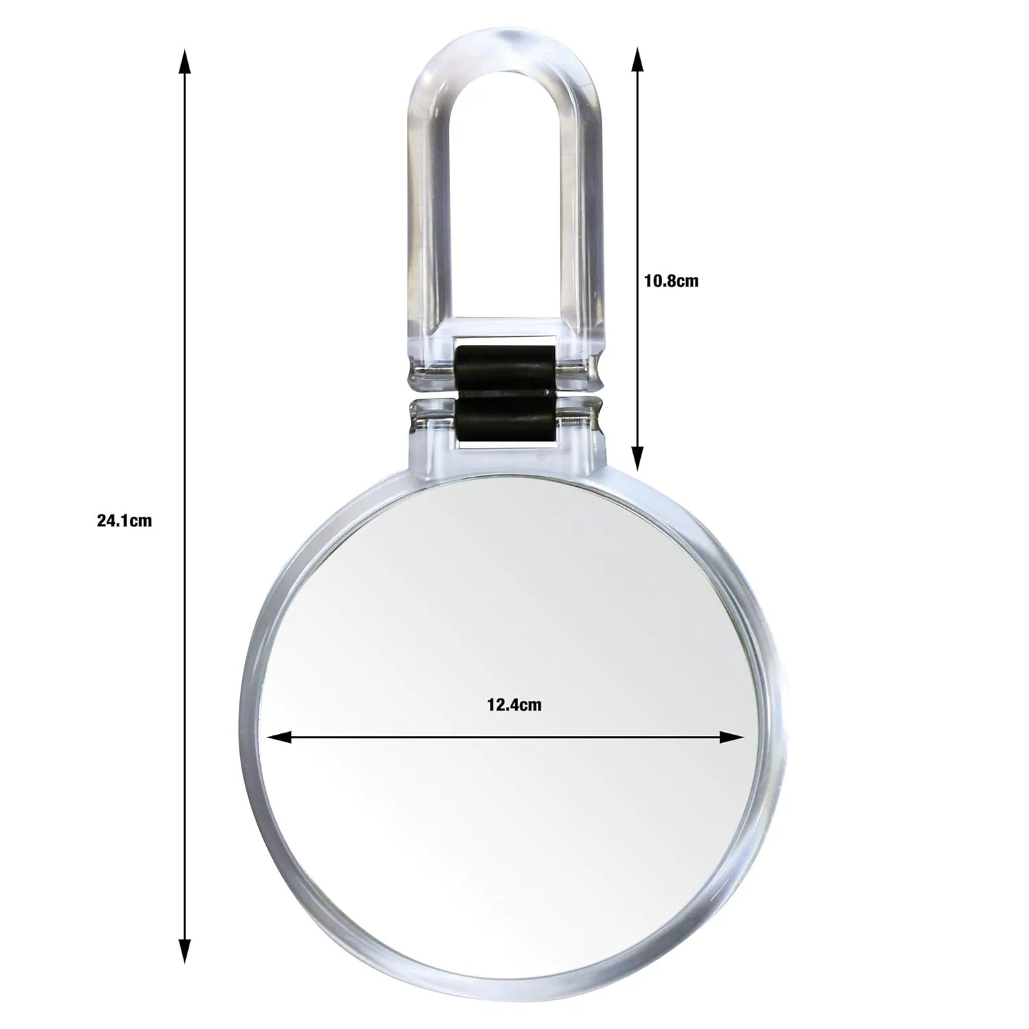 Danielle Creations 5.5-Inch Folding 2-Sided Hand Mirror, 10x Magnification, Acrylic