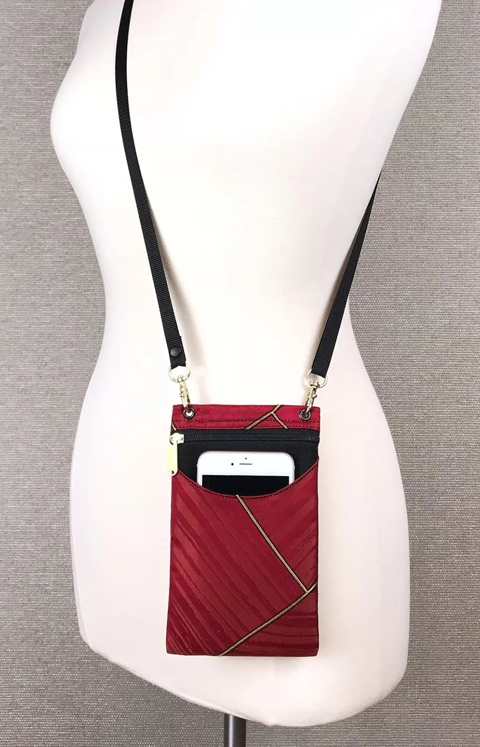 Danny K. Women's Tapestry Crossbody Cell Phone or Passport Purse, Handmade in USA
