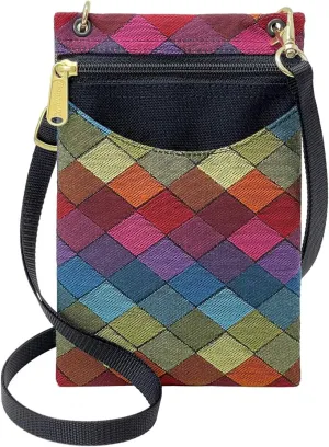 Danny K. Women's Tapestry Crossbody Cell Phone or Passport Purse, Handmade in USA