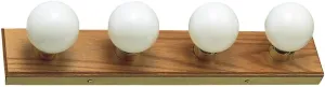 Design House 500207 4-Light Vanity Strip Light Contemporary Dimmable for Bathroom, Bedroom, Makeup Vanity, Honey Oak