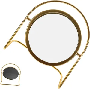 Desktop Makeup Mirror Vintage Beauty Mirror Stand for Daily Use Unique Design Construction for Vanity Travel