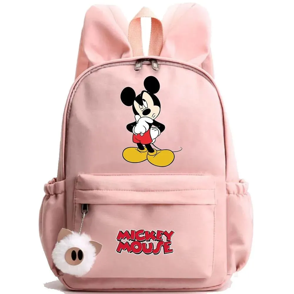 Disney Mickey Mouse Backpack for Girl Boy Student Teenager Children Rucksack Women Cute Casual School Bag Kids Birthday Gift Toy