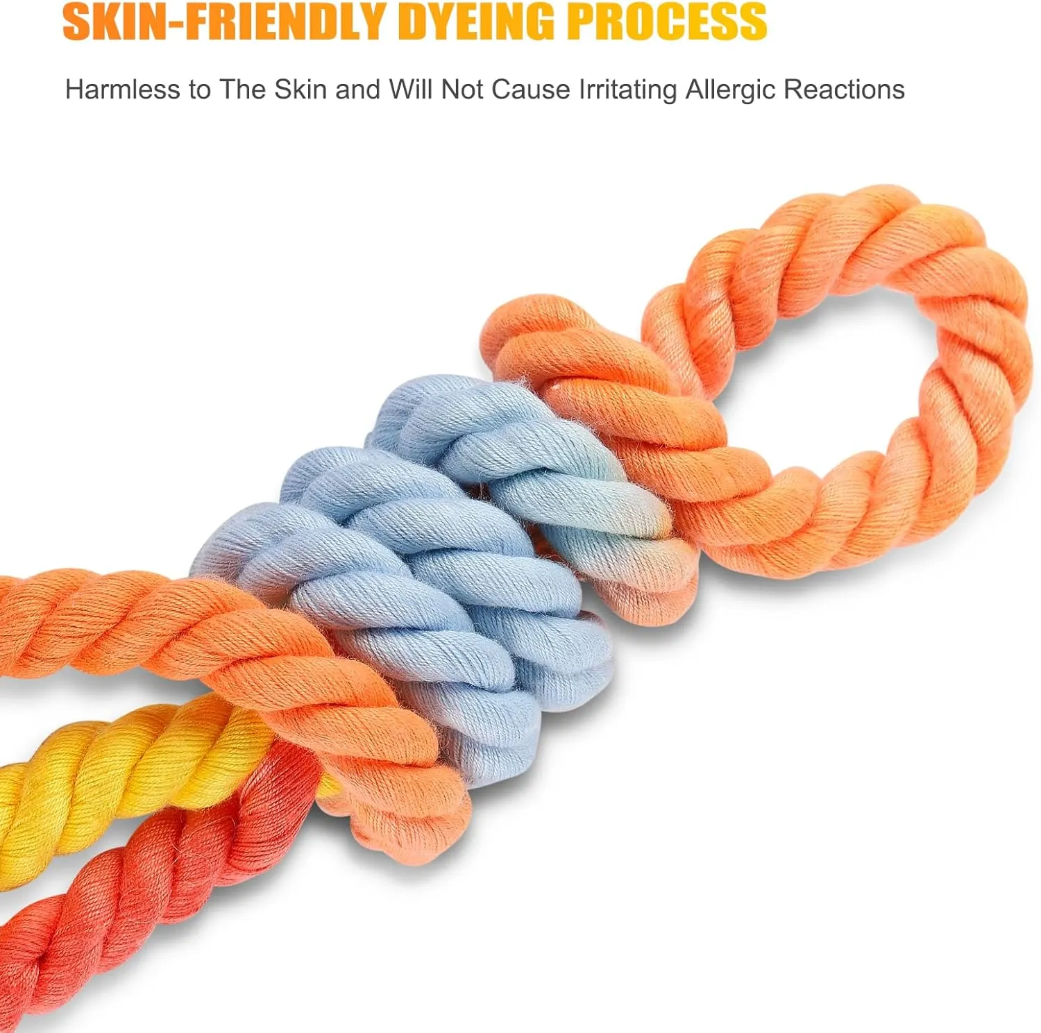 Dog Leash 5 FT Handmade Braided Cotton Rope Leashes for Small Medium and Large Dogs, New Golden Heavy Duty Metal Clasp, Colorful Rainbow
