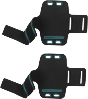 DOITOOL 2pcs Sports Arm Band Phone Case Running Wrist Bag General Fitness Gym Accessory 5 Inch Phone Protection Men Women Sturdy Black