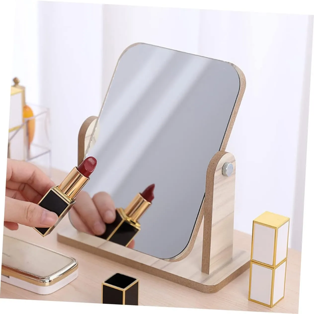 DOITOOL Rotating Vanity Mirror Mirrors Home Decor Girl Cosmetics Mirror to Rotate Chic Decorative Mirror