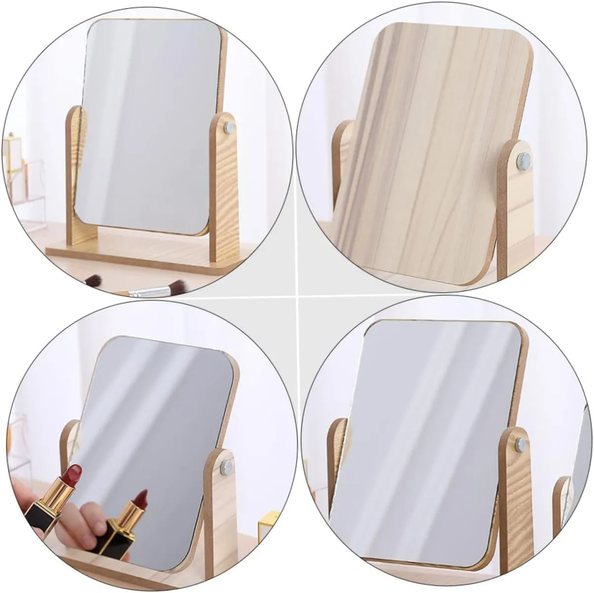 DOITOOL Rotating Vanity Mirror Mirrors Home Decor Girl Cosmetics Mirror to Rotate Chic Decorative Mirror