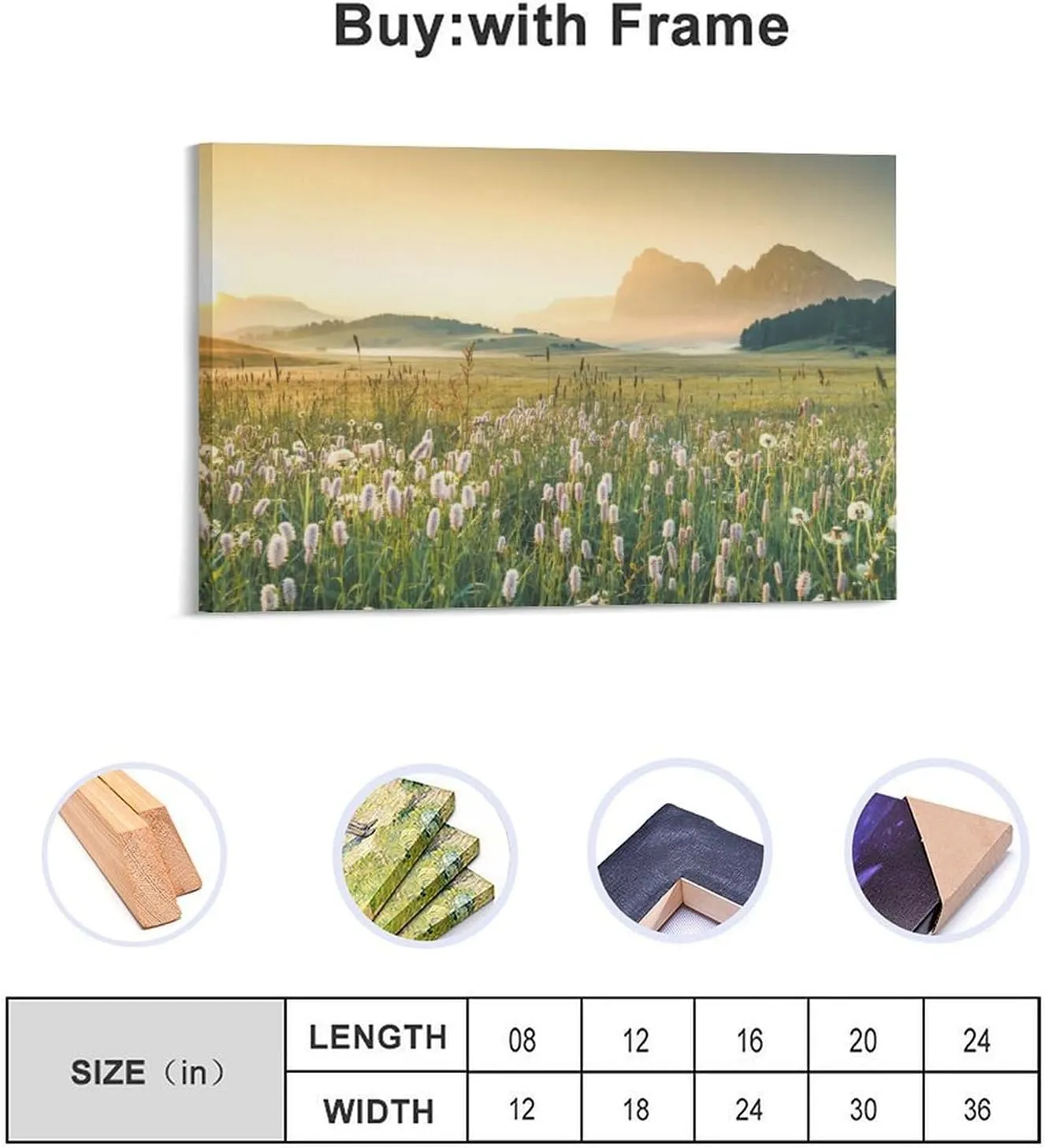Dolomite Sassolungo Alpine Meadow Sunrise Room Aesthetics Posters Canvas Posters Bedroom Decoration Sports Office Decoration Gifts Wall Art Decoration Printing Posters 12x18inch(30x45cm)