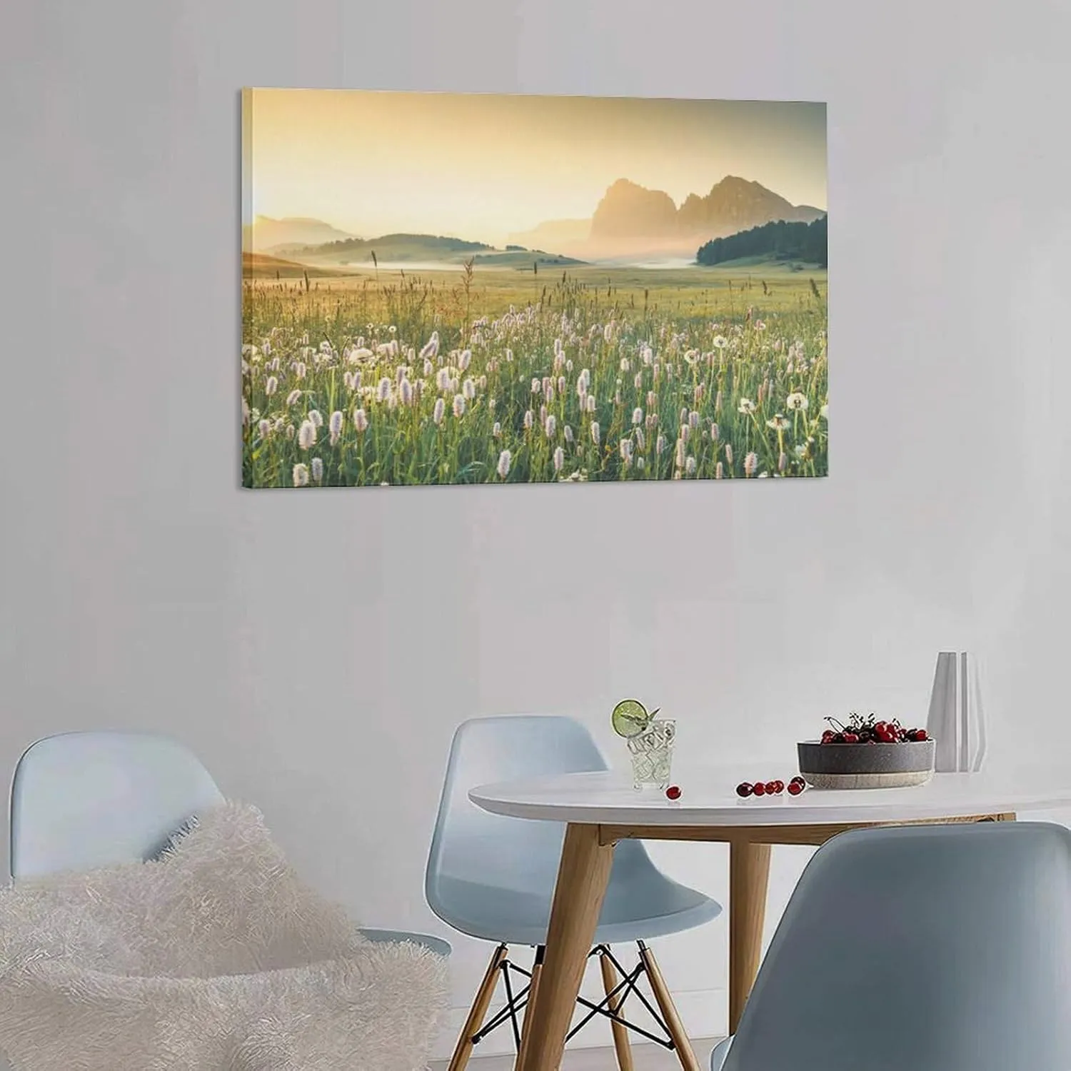 Dolomite Sassolungo Alpine Meadow Sunrise Room Aesthetics Posters Canvas Posters Bedroom Decoration Sports Office Decoration Gifts Wall Art Decoration Printing Posters 12x18inch(30x45cm)