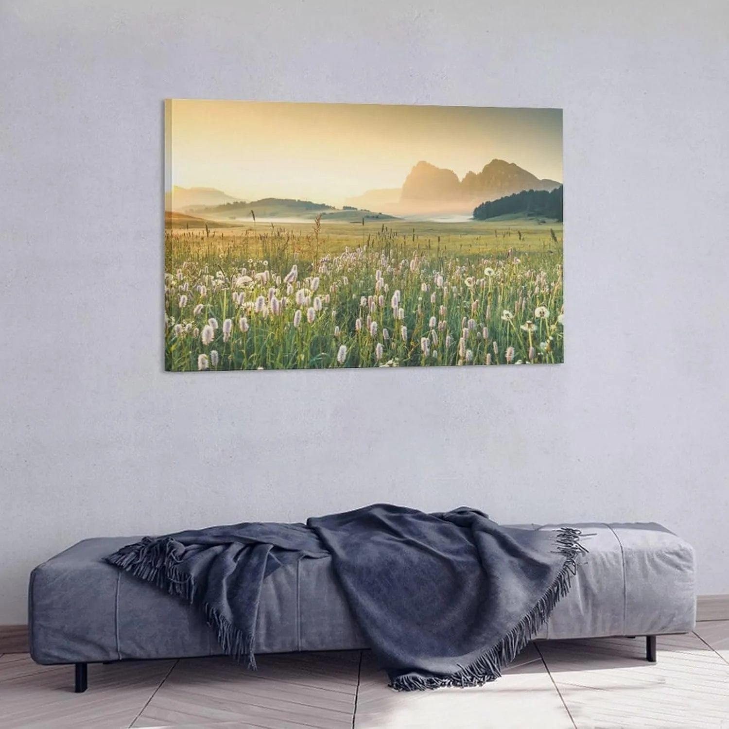 Dolomite Sassolungo Alpine Meadow Sunrise Room Aesthetics Posters Canvas Posters Bedroom Decoration Sports Office Decoration Gifts Wall Art Decoration Printing Posters 12x18inch(30x45cm)