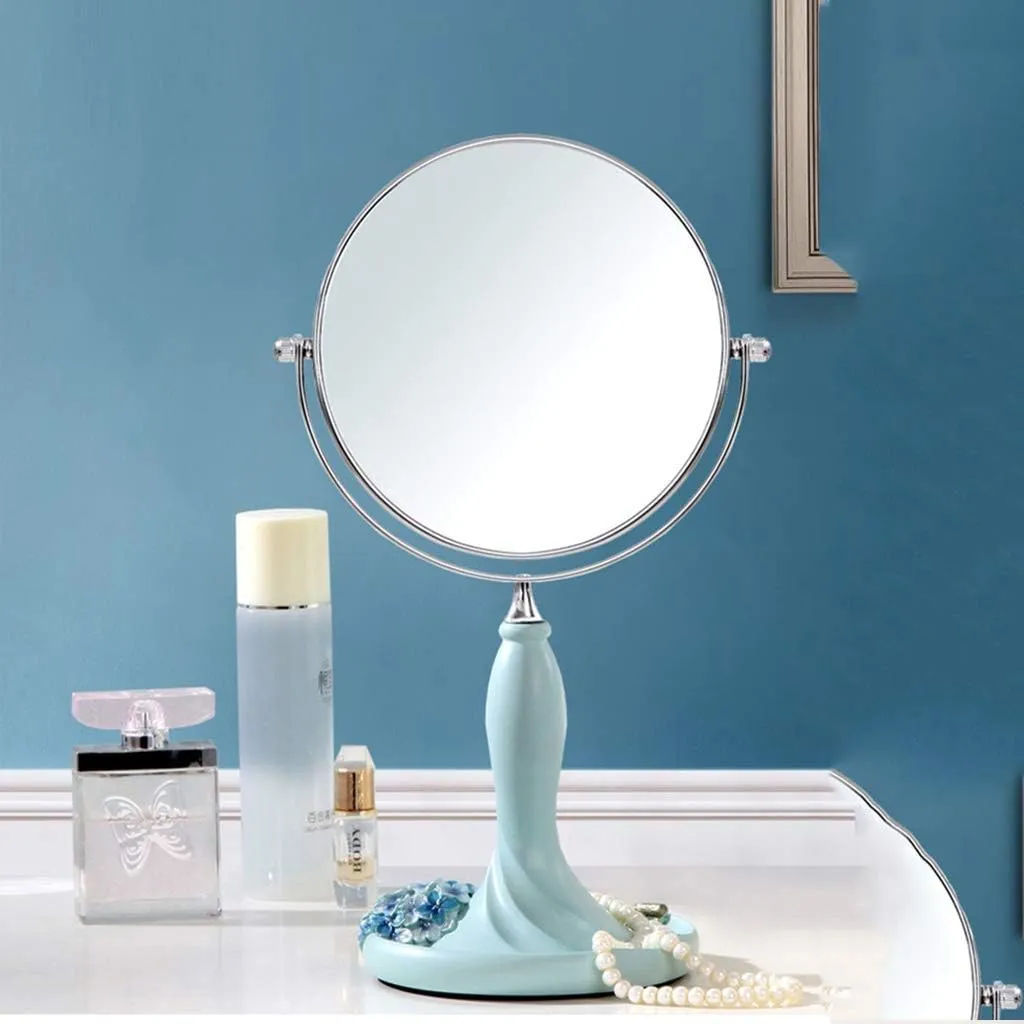 Double-Sided Large Desktop High-Definition Makeup Mirror Portable PrincesDressing Mirror Beauty Salon Folding Small Mirror 6/7/8 Inch (A 6 inch(15.24 cm))